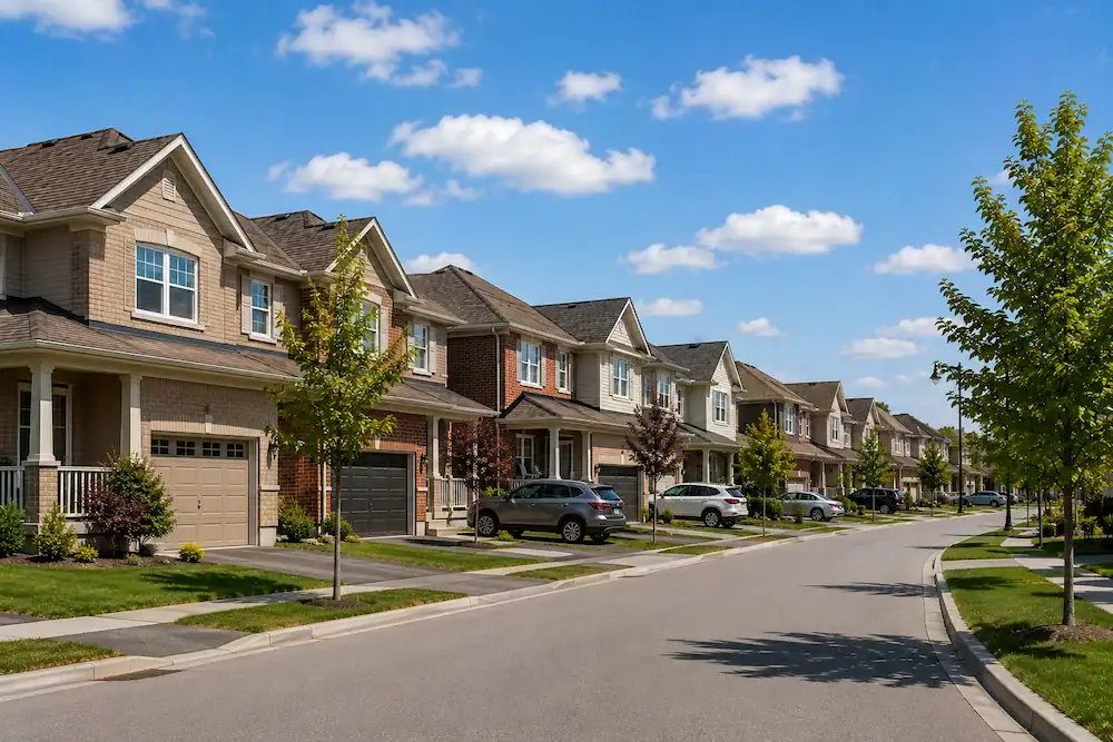 Modern suburban homes in Gloucester, Ottawa
