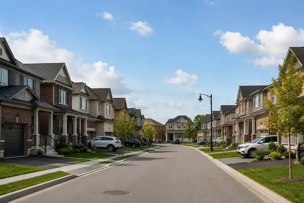 Modern residential neighborhood in Stittsville with detached family homes
