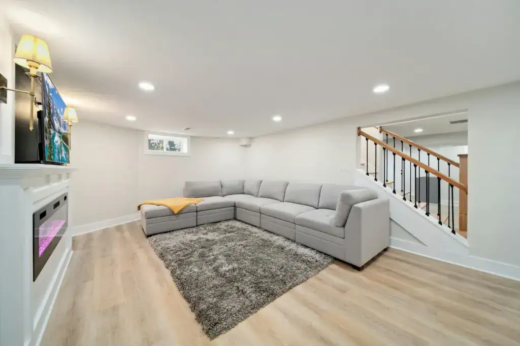 Finished basement after insulation upgrade in Ottawa home